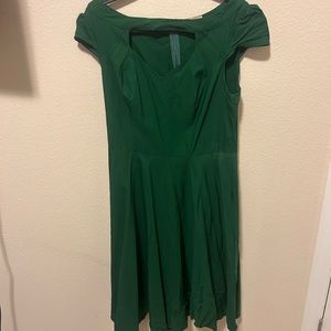 Open front green dress